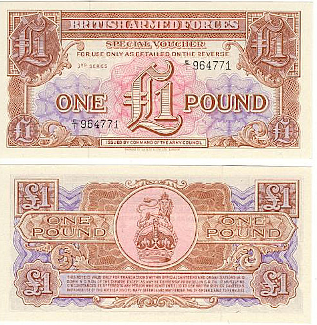 Billets britanniques pour utilisation à Suez