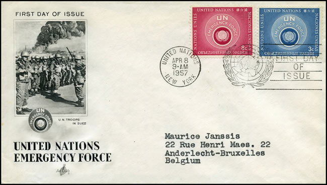 FDC des timbres UNEF