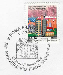 FDC 50ème anniversaire du Plan Marshall Italie