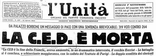 journal italien "La CED est morte"