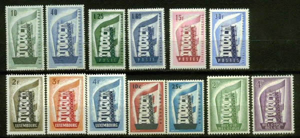 Série des timbres Europa de 1956