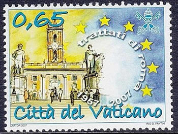 Traité de Rome timbre du Vatican
