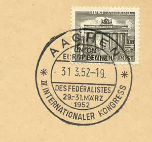 Union Européenne des fédéralistes Aachen 1952