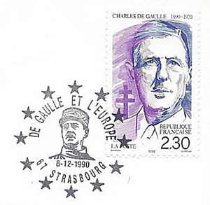 Oblitération temporaire de Gaulle et l'Europe