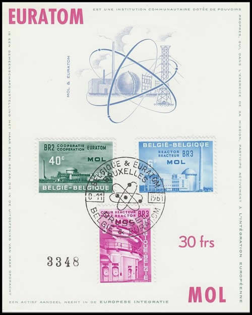 FDC timbres Euratom Belqique