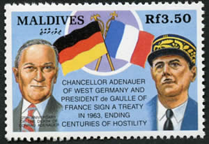 Timbre des maldives Traité Franco-allemand
