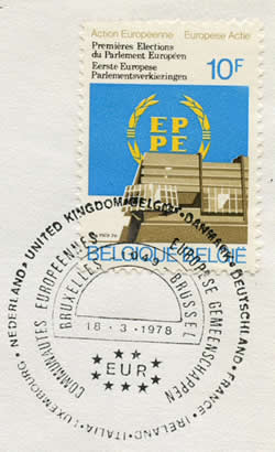 FDC timbre 0F belgique élections européennes