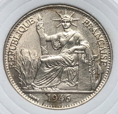 Ancienne pièce à 50cts de l'Indochine en 1946