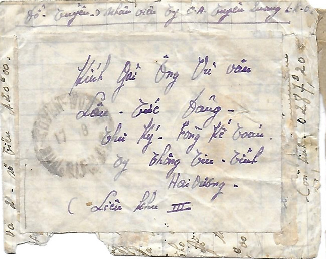 Lettre 10 dongs 1950