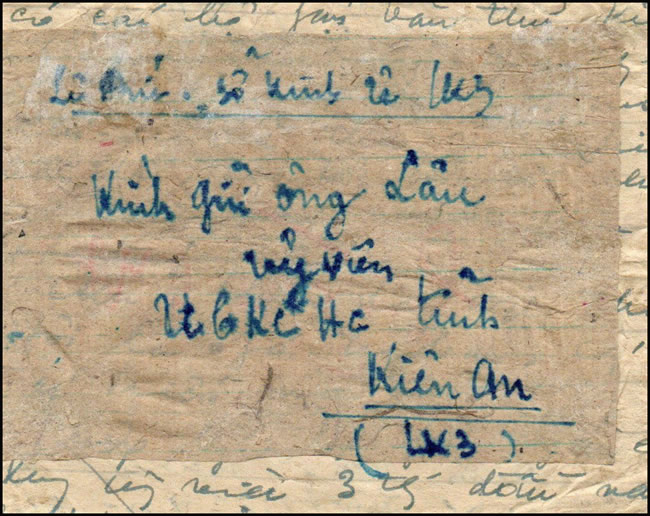 Lettre Vietminh de fin 1951 avec 6 timbres rizières