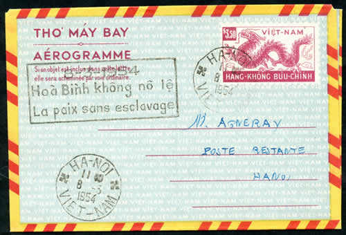 Aérogramme avec griffe Hanoi