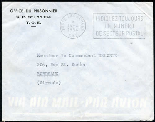 Lettre de l'Office du prisonnier