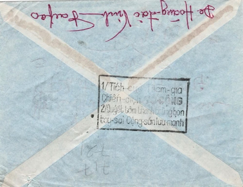 Slogans de propagande anticommunistes sur lettre