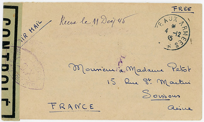 Censure COX d'Indochine 1945