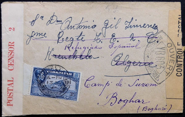 lettre pour un réfugié espagnol au camp Suzonni (Boghar)