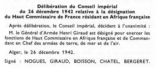 Nomination du Général Giraud