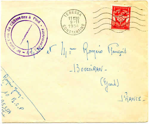 Lettre avec timbre FM