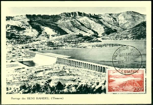 Barrage de Beni Bahdel carte maximum