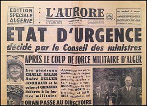 Annonce état d'urgence putsh 1961